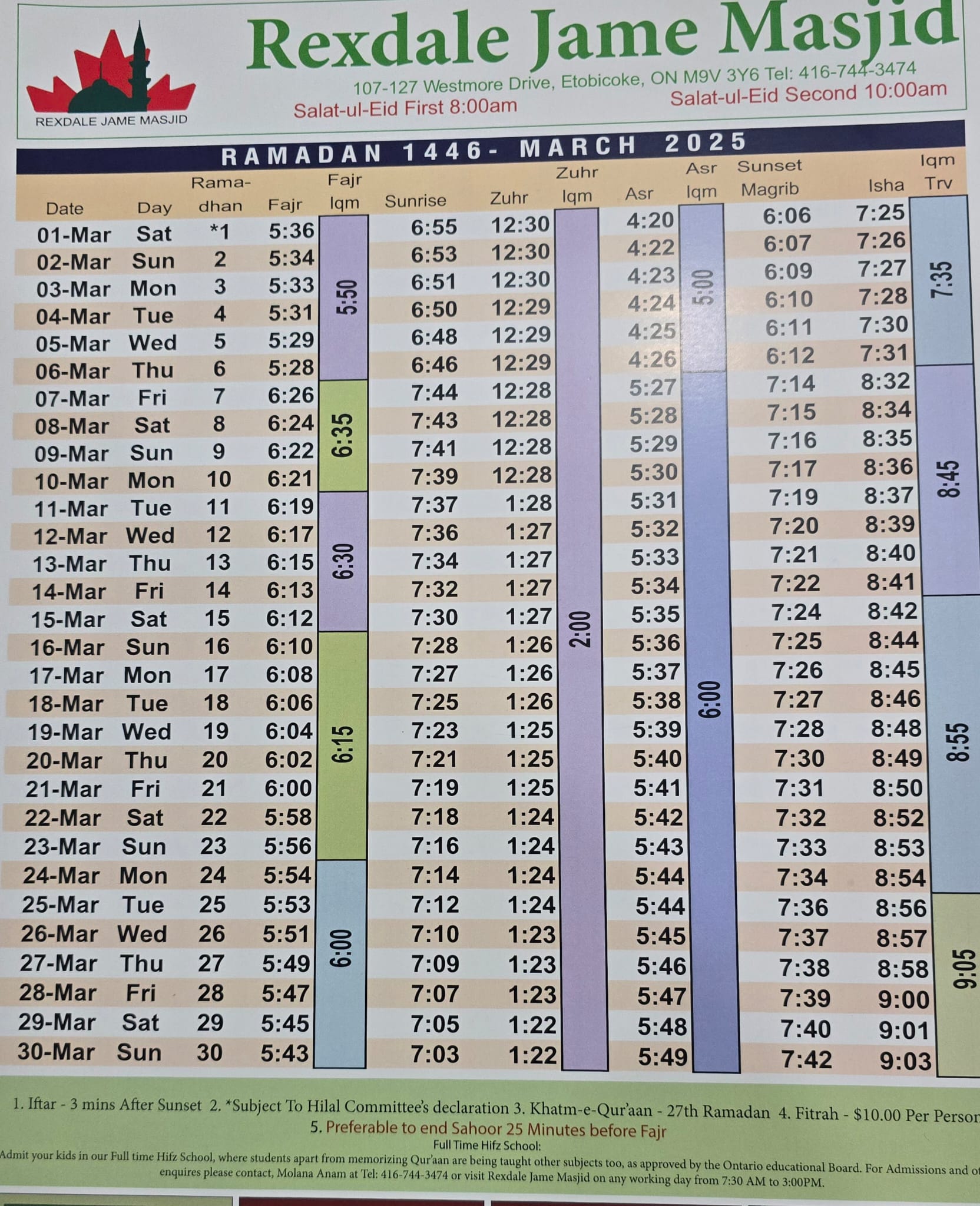 Ramadan Timings